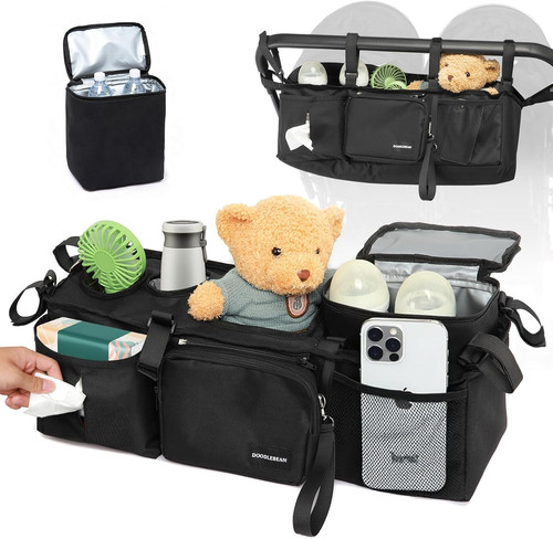 Double stroller organizer - double, for